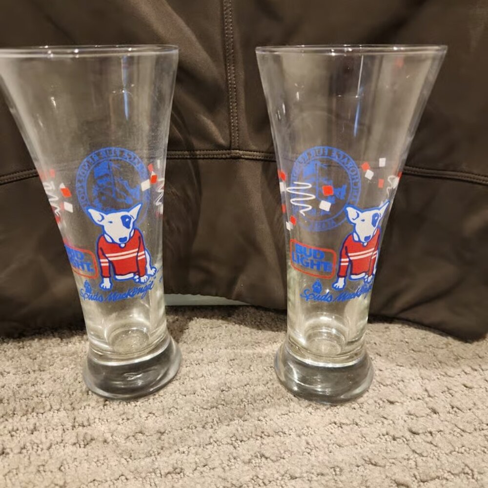 Bud Light Spuds MacKenzie Anchorage Fur Renezvous pilsner glass Budweiser